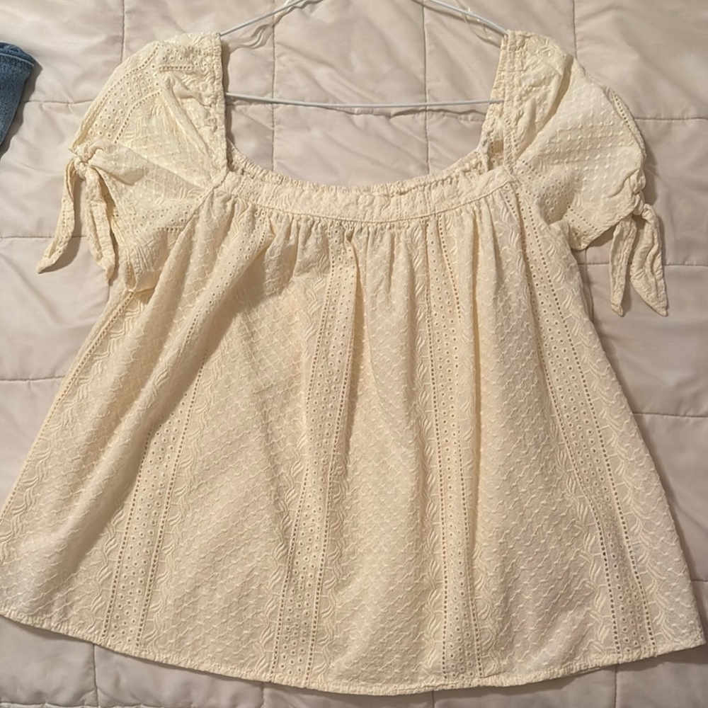 Cream Women's Top